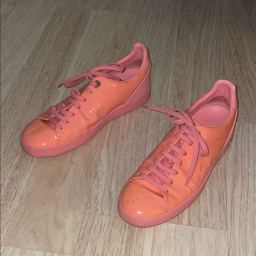 Louis Vuitton Orange and Pink Sneakers